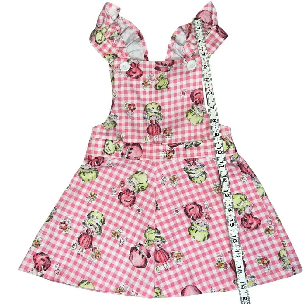 Healthtex vintage 70s Pinafore jumper dress Pink & white gingham girls size 4